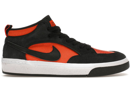 Nike SB React Leo Black Electro Orange sneakers - authentic streetwear shoes