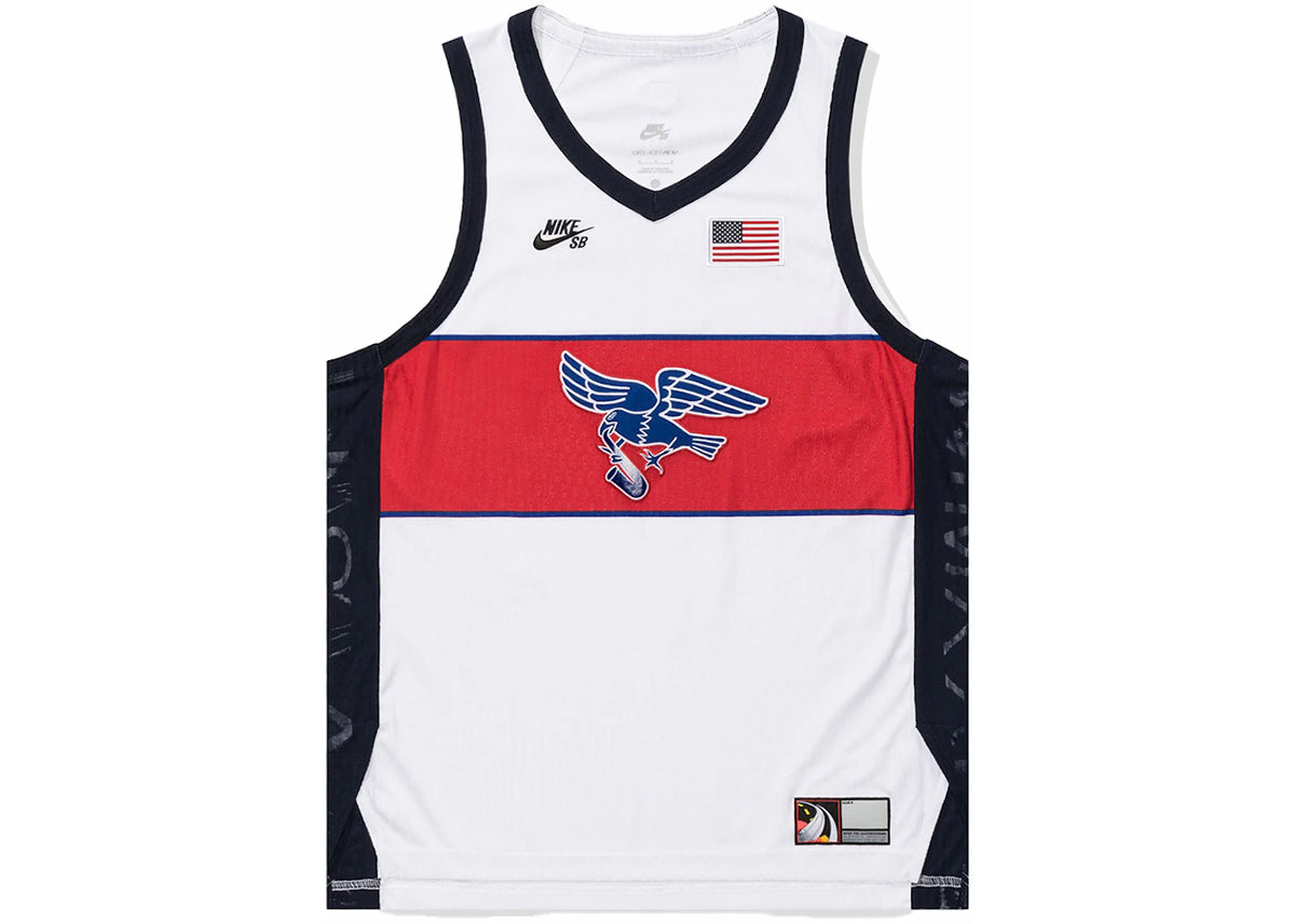 Nike SB Team USA Olympics S/S Jersey White/Sport Red/Obsidian - vue 360