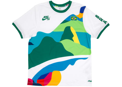 Nike SB x Parra Brazil Federation Kit Crew Jersey White/Clover - authentic Nike apparel