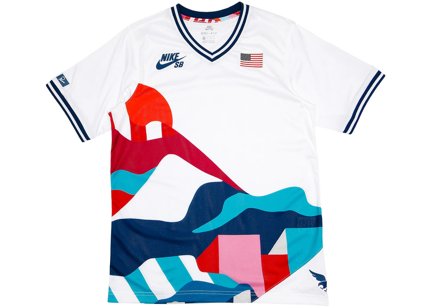 Nike SB x Parra USA Federation Kit Crew Jersey White/Brave Blue - vue secondaire A