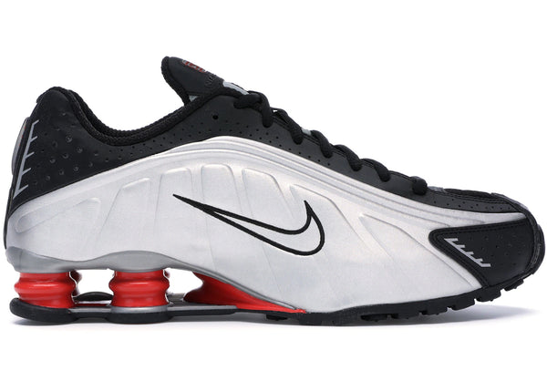 Nike Shox R4 Black Metallic Silver (2018/2024) sneakers - authentic streetwear shoes
