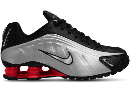 Nike Shox R4 Black Metallic Silver (2025) (Women's) - authentic Nike sneakers