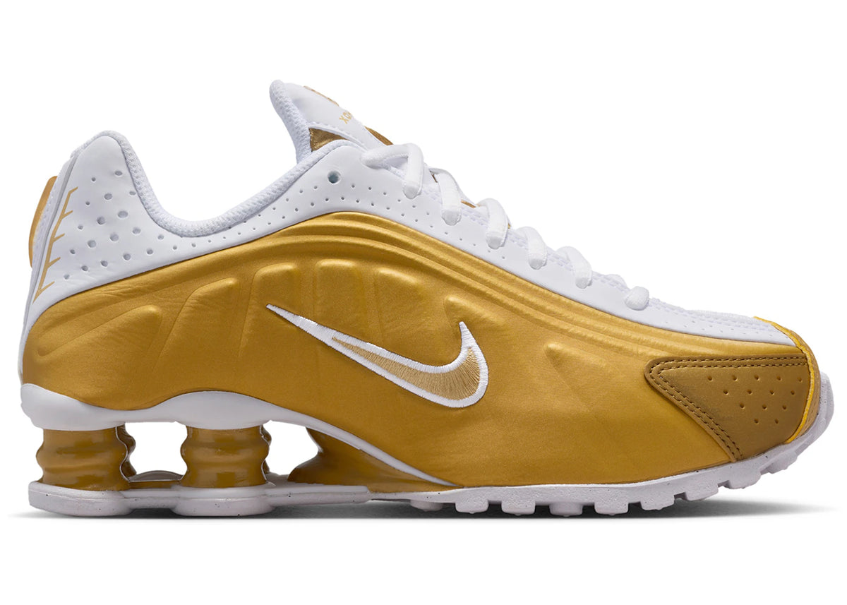 Nike Shox R4 Metallic Gold White (GS) - vue 360