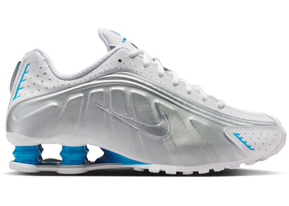Nike Shox R4 White Blue Hero Silver (Women's) - authentic Nike sneakers