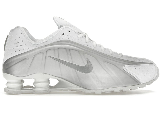Nike Shox R4 White Bright Crimson Metallic Silver sneakers - authentic streetwear shoes