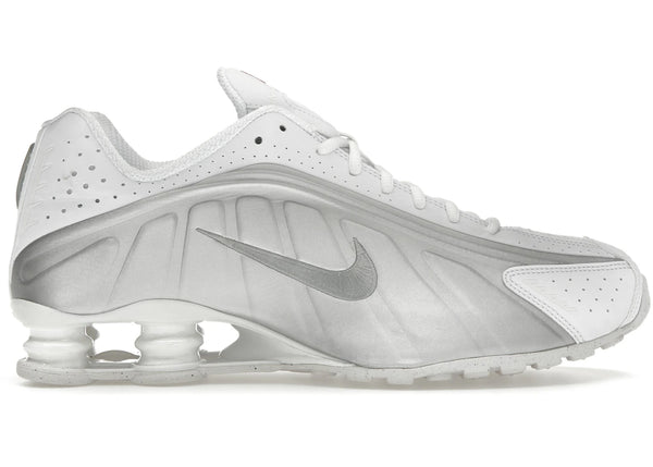 Nike Shox R4 White Bright Crimson Metallic Silver sneakers - authentic streetwear shoes