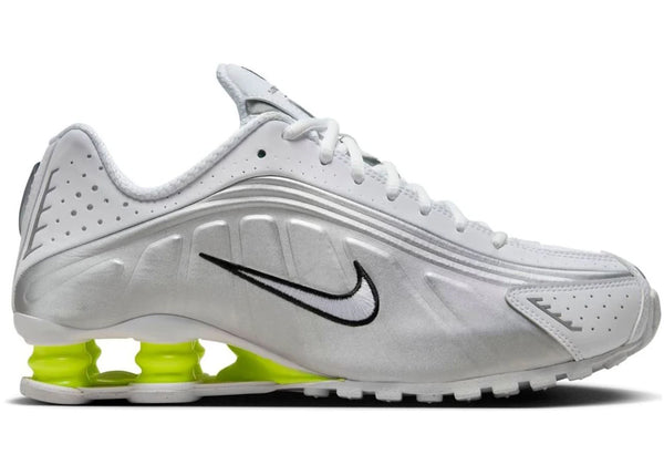 Nike Shox R4 White Metallic Silver Volt (Women's) sneakers - authentic streetwear shoes
