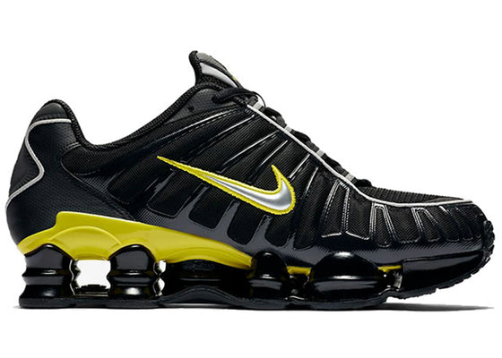 Nike Shox TL Black Dynamic Yellow Metallic Silver sneakers - authentic streetwear shoes