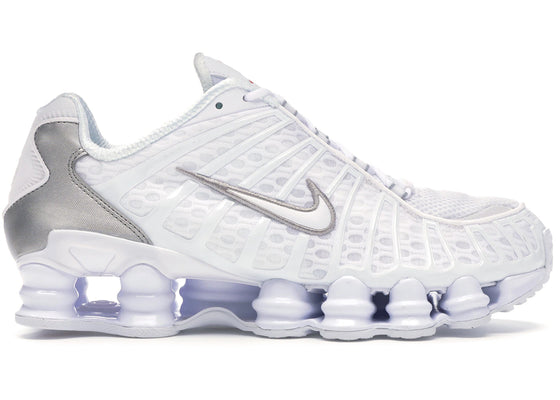 Nike Shox TL White Metallic Silver sneakers - authentic streetwear shoes