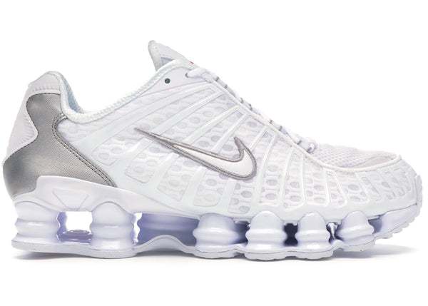 Nike Shox TL White Metallic Silver sneakers - authentic streetwear shoes