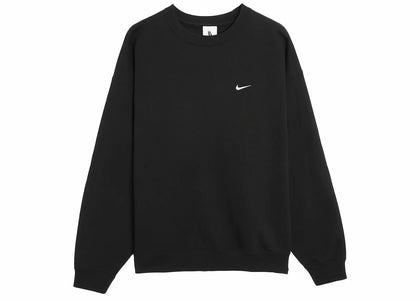 Nike Solo Swoosh Fleece Pullover Crew Black/White - authentic Nike product