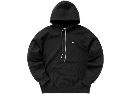 Nike Solo Swoosh Fleece Pullover Hoodie Black - authentic Nike apparel