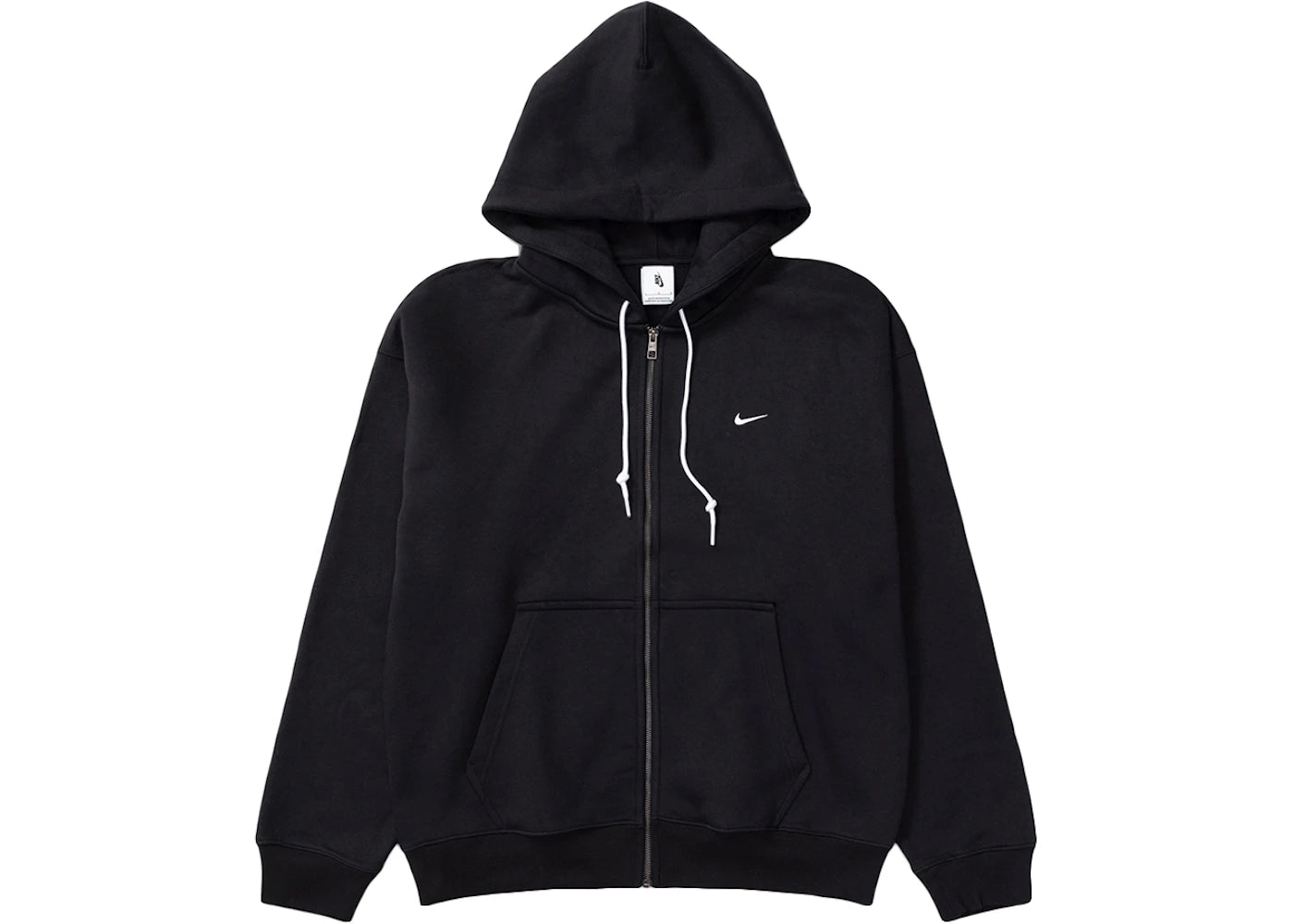 Nike Solo Swoosh Full Zip Hoodie Black/White - vue 360
