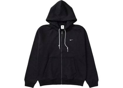 Nike Solo Swoosh Full Zip Hoodie Black/White - authentic Nike apparel