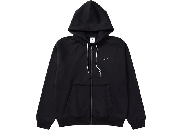 Nike Solo Swoosh Full Zip Hoodie Black/White