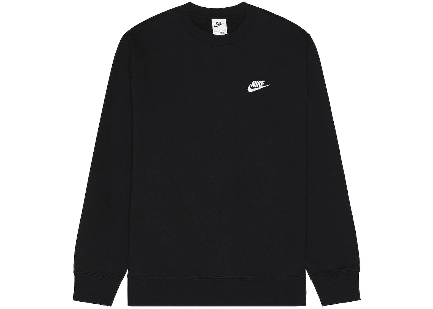 Nike Sportswear Club Fleece Crewneck Black/White - vue 360