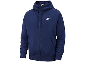 Nike Sportswear Club Fleece Full-Zip Hoodie Midnight Navy/Midnight Navy/White