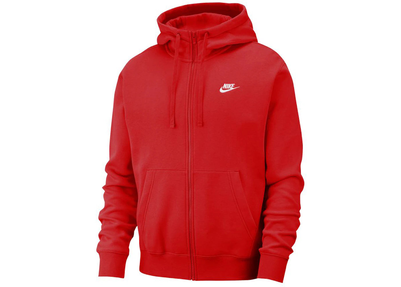 Nike Sportswear Club Fleece Full-Zip Hoodie University Red/University Red/White - vue 360
