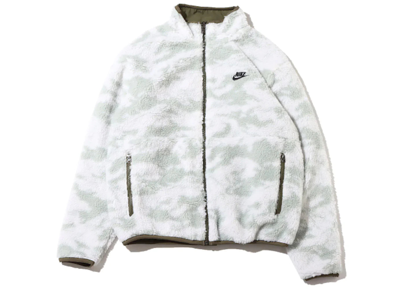 Nike Sportswear Club Fleece Plus Reversible Winterized Top Jacket Medium Olive/Black - vue secondaire A