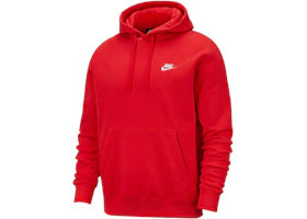 Nike Sportswear Club Fleece Pullover Hoodie Burgundy/White