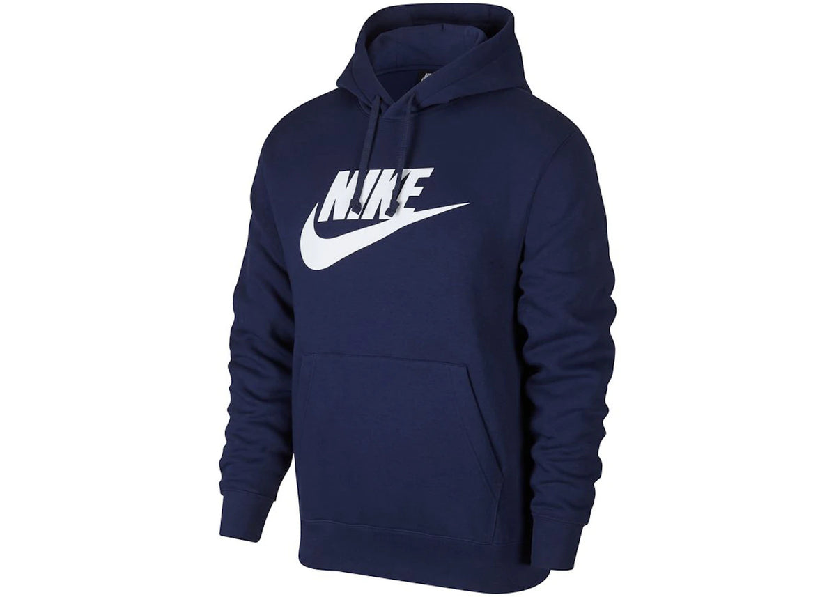 Nike Sportswear Club Fleece Pullover Hoodie Midnight Navy/Midnight Navy/White - vue 360