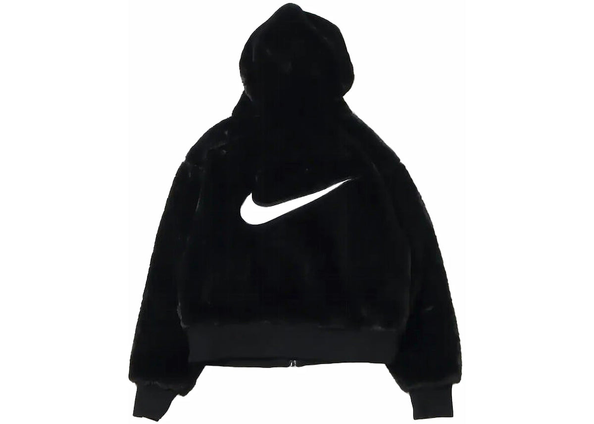Nike Sportswear Essentials Faux Fur Jacket Black/White - vue secondaire A
