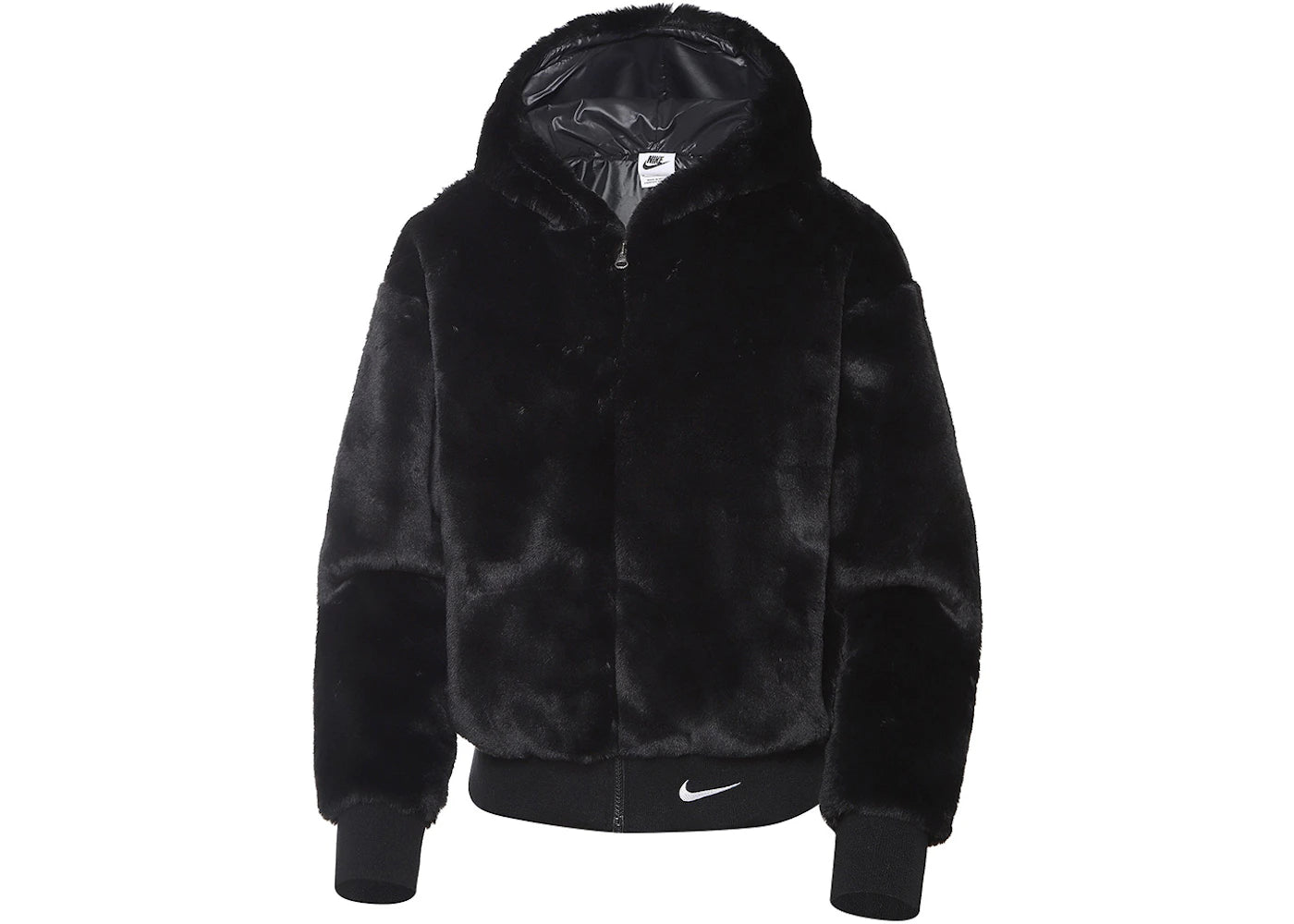 Nike Sportswear Essentials Faux Fur Jacket Black/White - vue 360