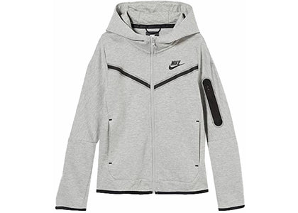 Nike Sportswear Kids' Tech Fleece Full-Zip Hoodie Dark Grey Heather/Black - authentic Nike apparel
