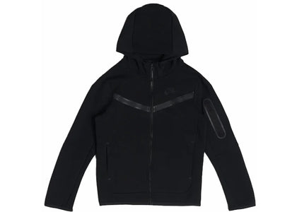 Nike Sportswear Kids' Tech Fleece Full-Zip Hoodie (Plus Size) Black/Black sneakers - authentic Nike shoes