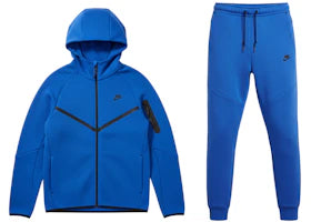 Nike Sportswear Tech Fleece Full Zip Hoodie/Pant Set Royal Blue/Black