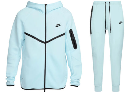 Nike Sportswear Tech Fleece Full Zip Hoodie & Jogger Set Glacier Blue sneakers - authentic Nike shoes