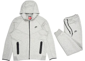 Nike Sportswear Tech Fleece Full-Zip Hoodie & Joggers Set Dark Heather Grey/Black - vue 360