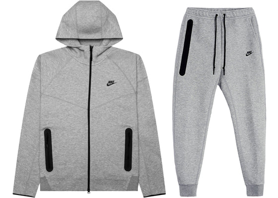 Nike Sportswear Tech Fleece Full-Zip Hoodie & Joggers Set Dark Heather Grey/Black hoodie - authentic streetwear clothing