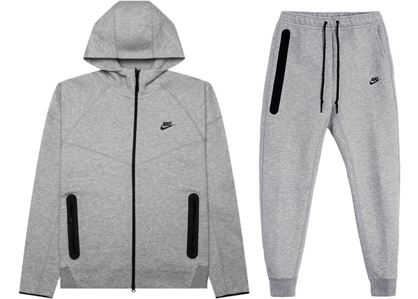 Nike Sportswear Tech Fleece Full-Zip Hoodie & Joggers Set Dark Heather Grey/Black hoodie - authentic streetwear clothing