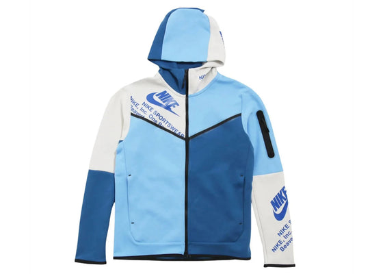 Nike Sportswear Tech Fleece Graphic Full-Zip Hoodie Dark Marine/Blue/White sneakers - authentic Nike shoes