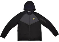Nike Sportswear Tech Fleece Windrunner Full Zip Hoodie Black/Dark Smoke Grey/Neon Yellow