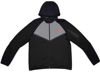 Nike Sportswear Tech Fleece Windrunner Full Zip Hoodie Black/Smoke Grey/Bright Crimson
