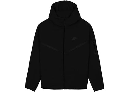 Nike Sportswear Tech Fleece Windrunner Full Zip Hoodie (FW24) Black/Black - authentic Nike apparel