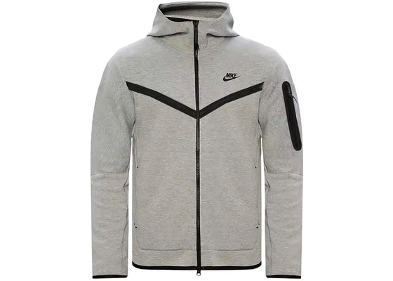 Nike Sportswear Tech Fleece Windrunner Full Zip Hoodie (FW24) Dark Grey Heather/Black sneakers - authentic Nike shoes
