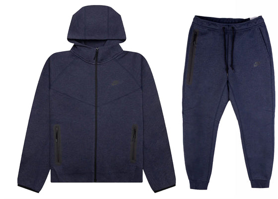 Nike Sportswear Tech Fleece Windrunner Full Zip Hoodie & Joggers Set Obsidian Heather/Black sneakers - authentic Nike shoes