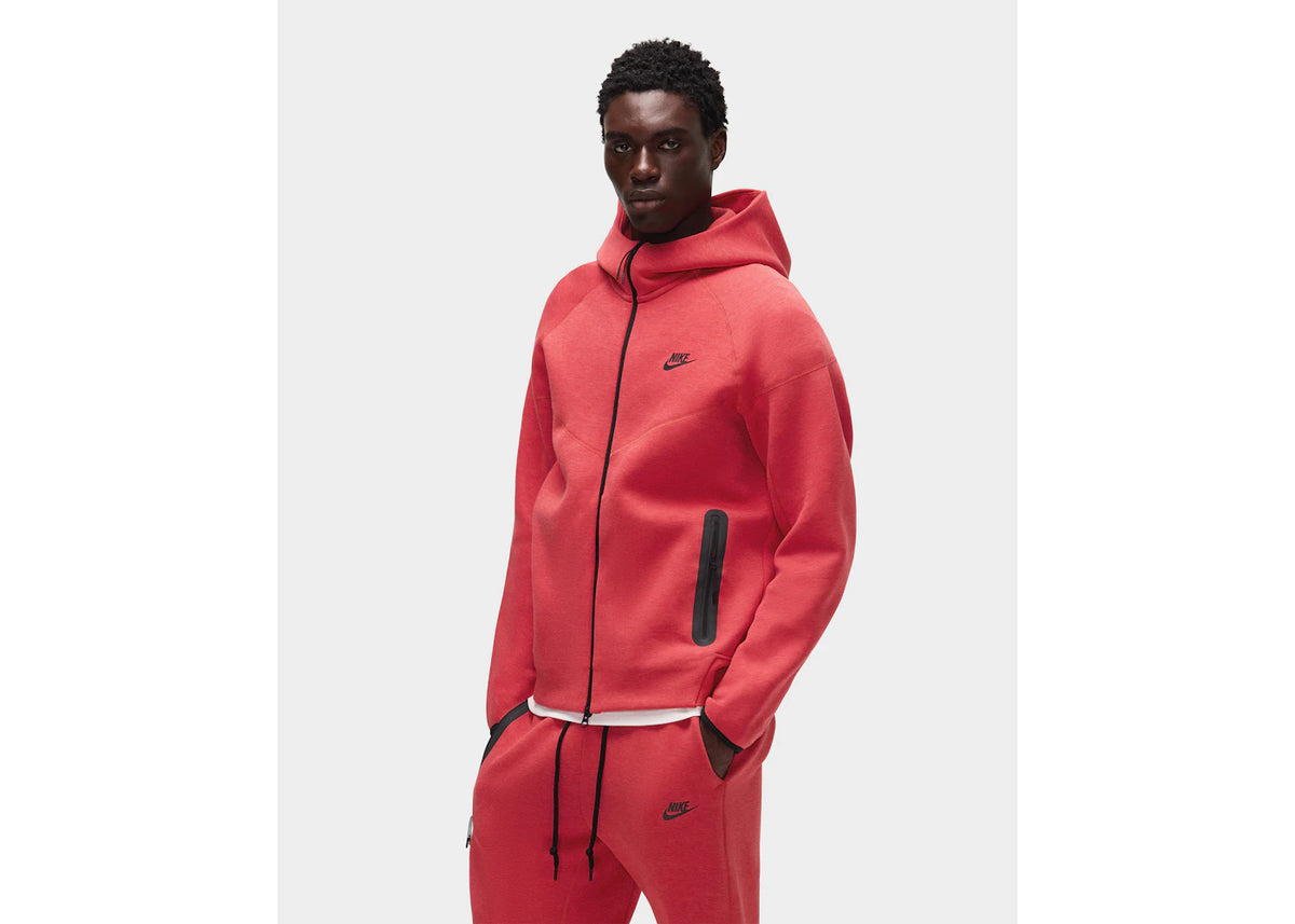 Nike Sportswear Tech Fleece Windrunner Full-Zip Hoodie Light University Red Heather/Black - vue secondaire B