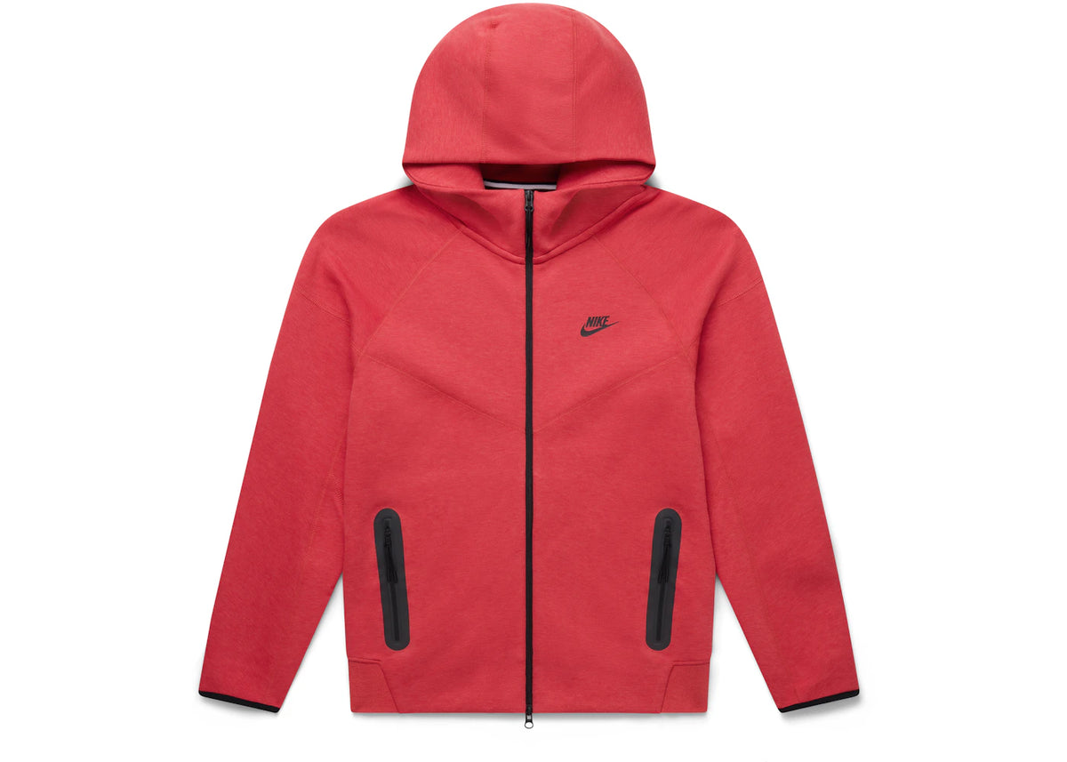 Nike Sportswear Tech Fleece Windrunner Full-Zip Hoodie Light University Red Heather/Black - vue 360