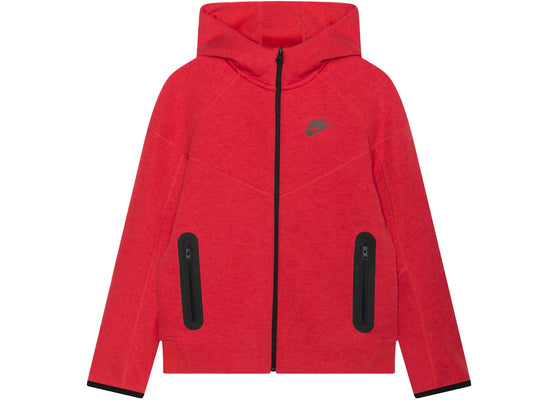 Nike Sportswear Tech Fleece Windrunner Full-Zip Hoodie Light University Red Heather/Black sneakers - authentic Nike shoes