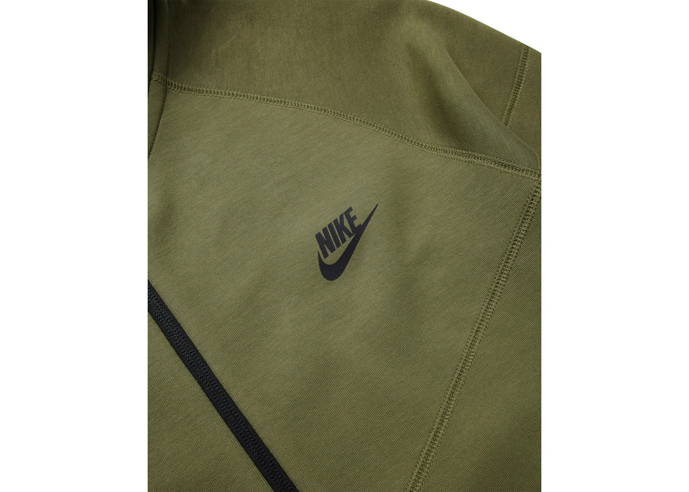 Nike Sportswear Tech Fleece Windrunner Kapuzenpullover mit durchgehendem Reißverschluss, Größe Medium, Oliv/Schwarz - vue secondaire B