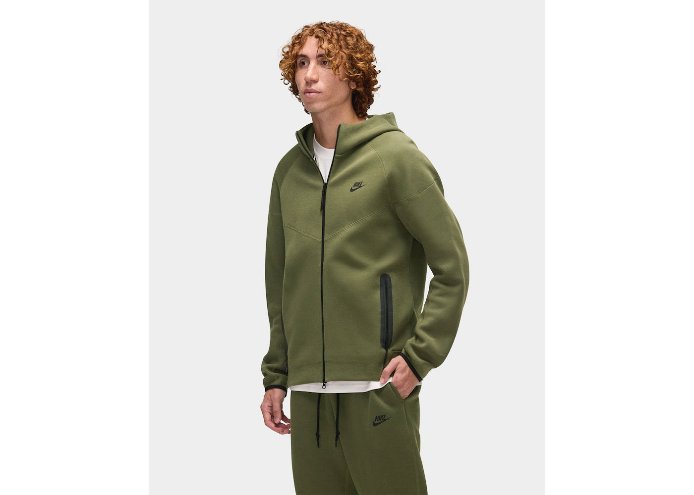 Nike Sportswear Tech Fleece Windrunner Full-Zip Hoodie Medium Olive/Black - vue secondaire B