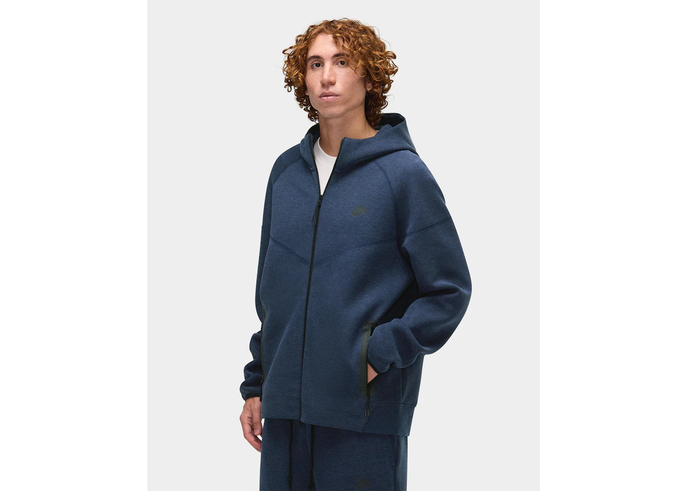 Nike Sportswear Tech Fleece Windrunner Kapuzenpullover mit durchgehendem Reißverschluss, Obsidian Heather/Schwarz - vue secondaire B