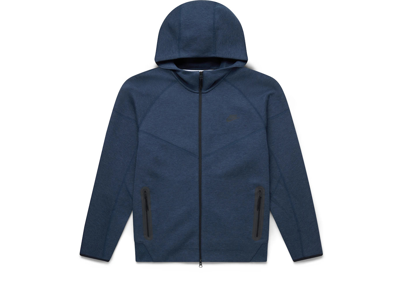 Nike Sportswear Tech Fleece Windrunner Kapuzenpullover mit durchgehendem Reißverschluss, Obsidian Heather/Schwarz - vue 360