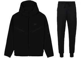 Nike Sportswear Tech Fleece Windrunner Full Zip Hoodie & Pant Set (FW24) Black/Black - vue 360