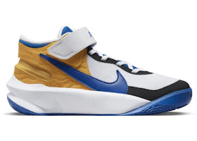Nike Team Hustle D 10 FlyEase White Yellow Ochre Game Royal (GS)