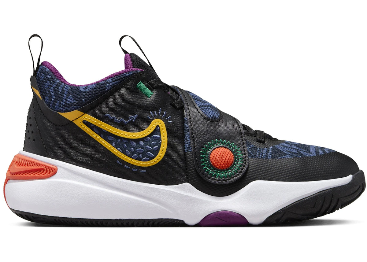 Nike Team Hustle D 11 SE Black Mystic Navy Cosmic Clay University Gold (GS) - vue secondaire A